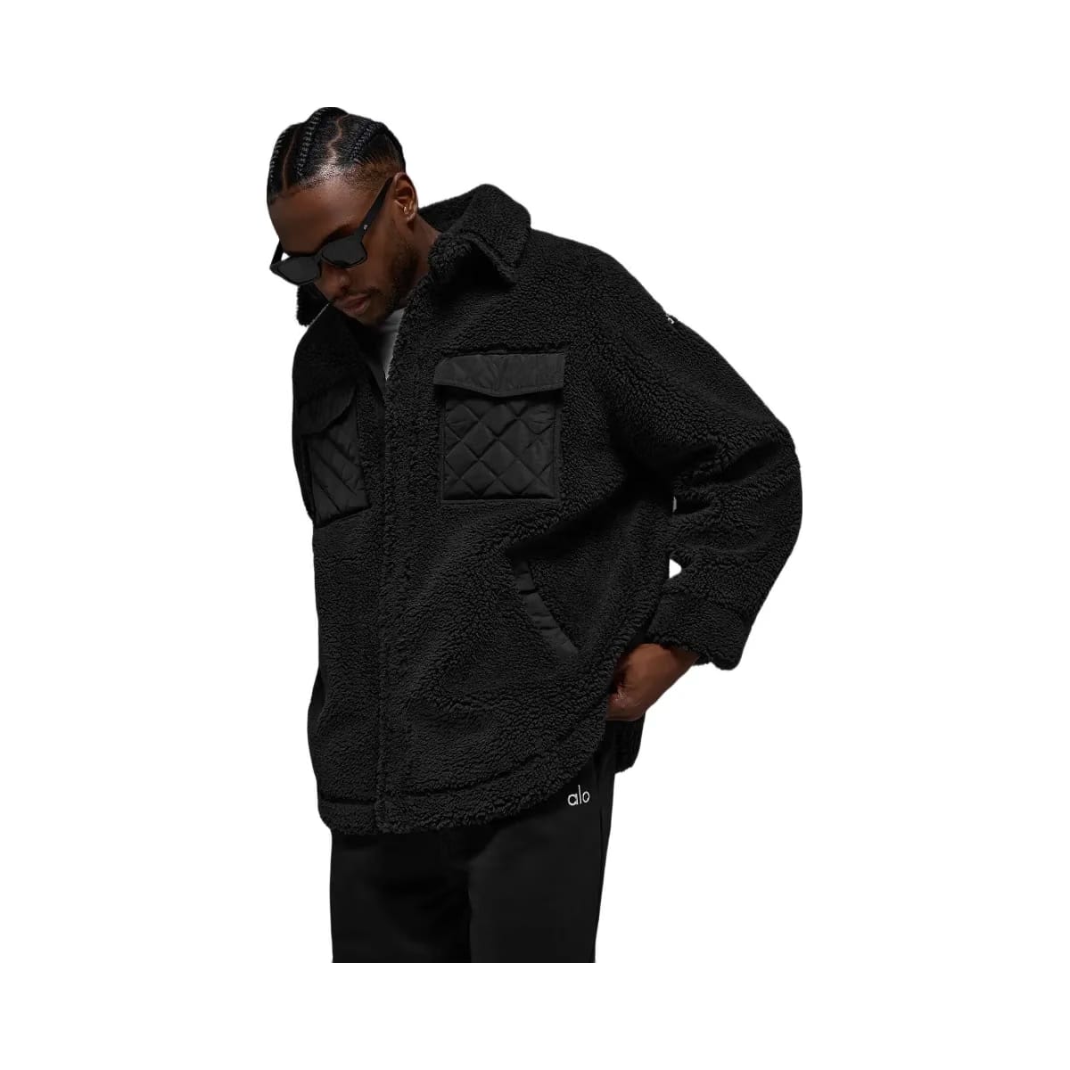 Alo Men's Sherpa Edge Shacket - Black