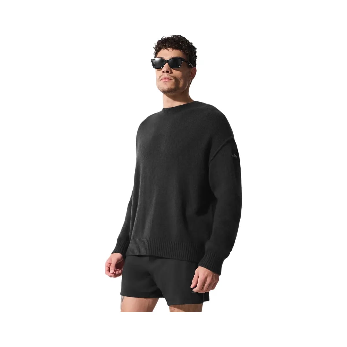 Alo Men's Unisex Wool Cashmere New Class Crewneck Sweater - Black