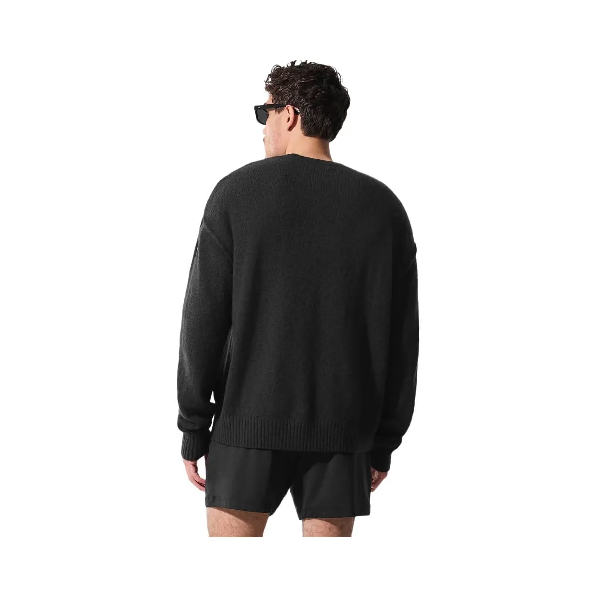 Alo Men's Unisex Wool Cashmere New Class Crewneck Sweater - Black