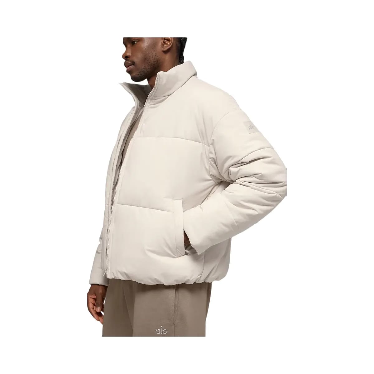 Alo Men's Stretch Woven Street Puffer - Bone