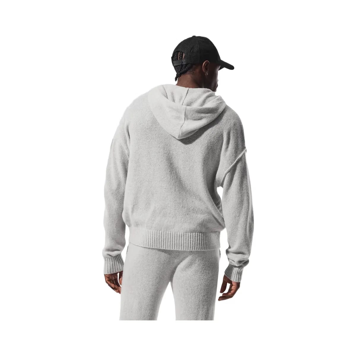 Alo Men's Wool Cashmere New Class Full Zip Hoodie - Pearl Grey Heather