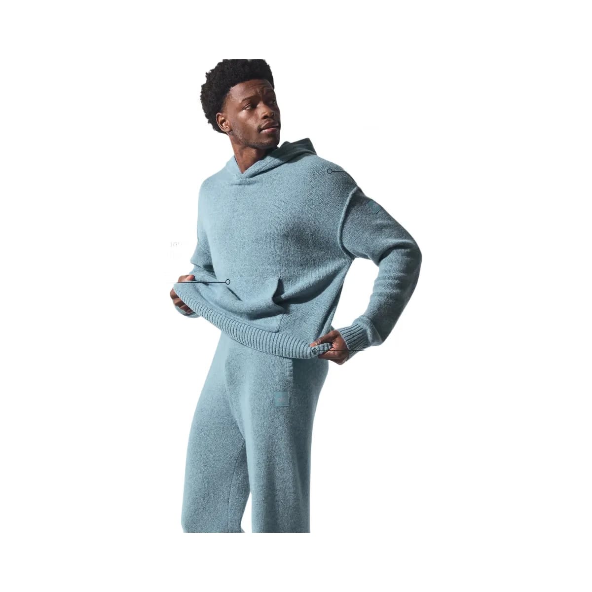Alo Men's Wool Cashmere New Class Hoodie - Celestial Blue Granite Heather