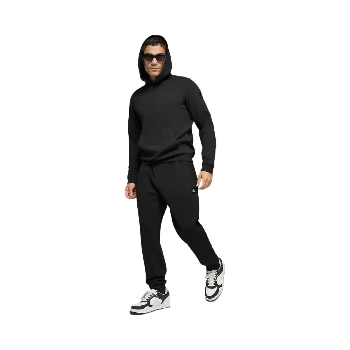 Alo Men's Waffle Lounge Hoodie - Black