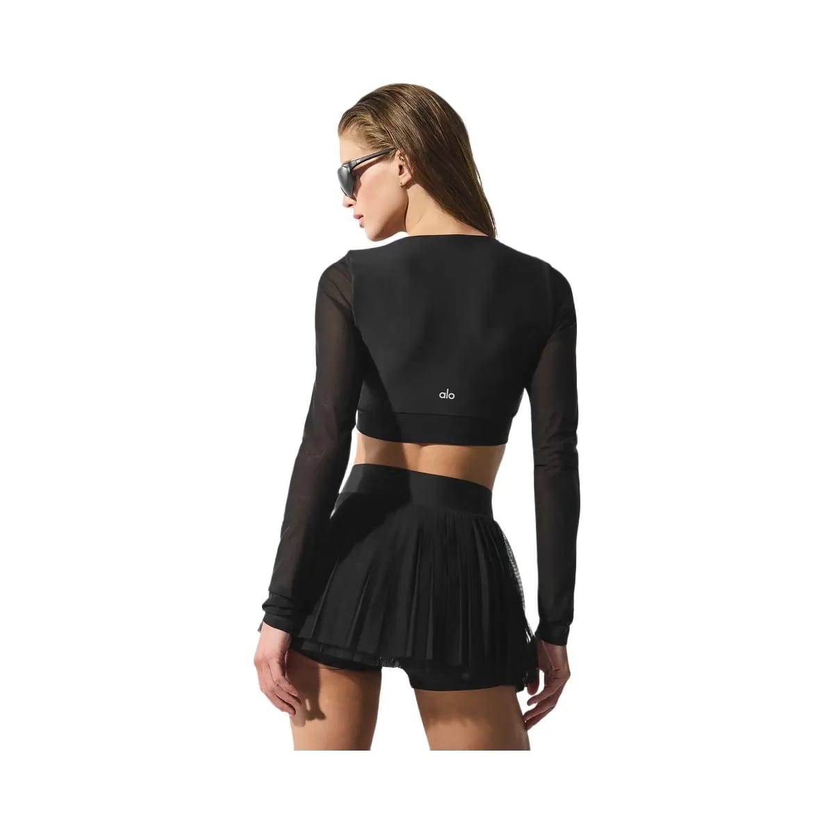 Alo Women's Airlift Mesh Divine Long Sleeve Bra - Black