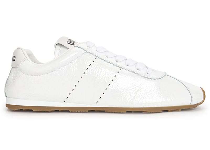 Miu Miu Shiny Leather Plume Sneakers White Gum (Women's)