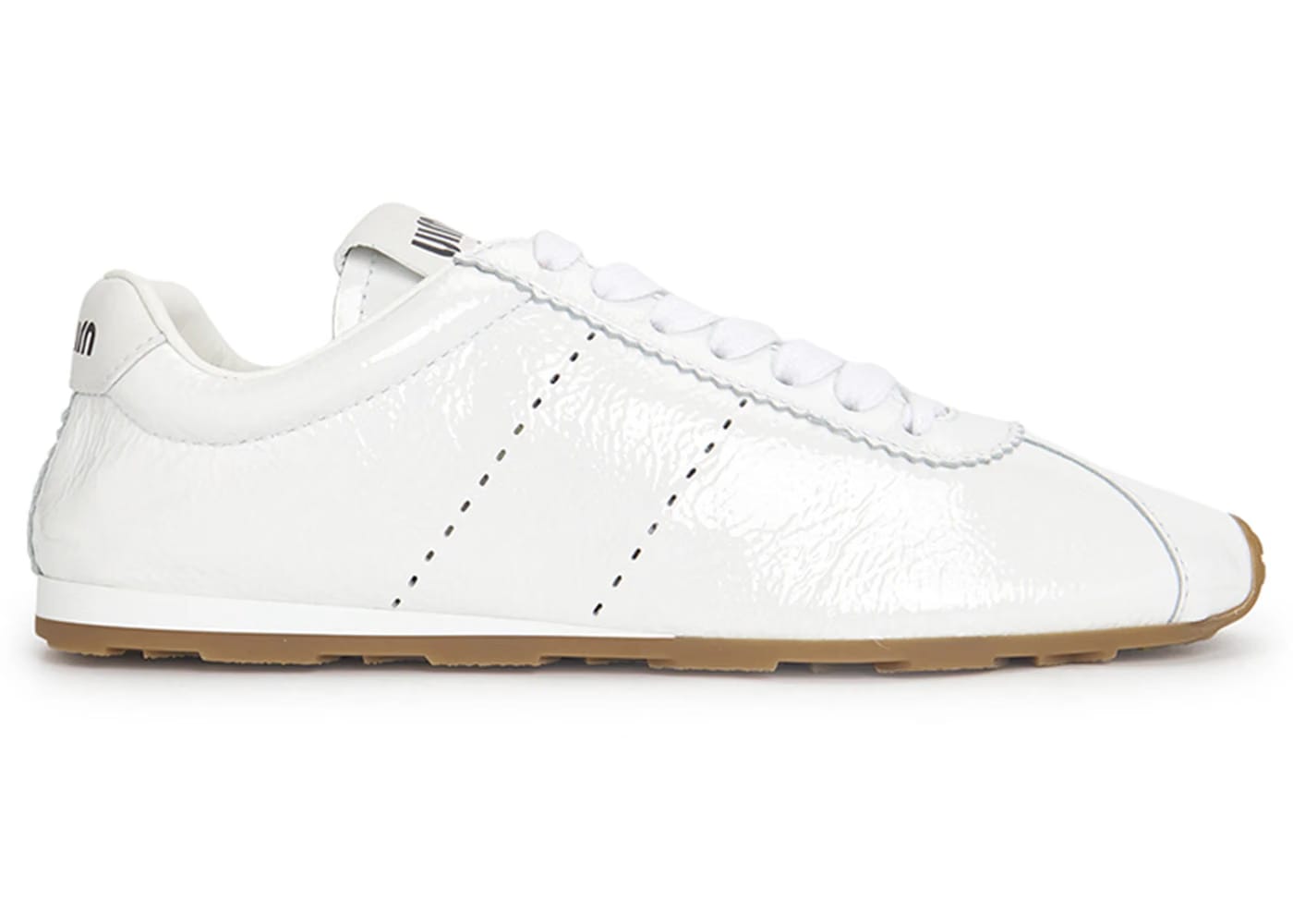 Miu Miu Shiny Leather Plume Sneakers White Gum (Women's)