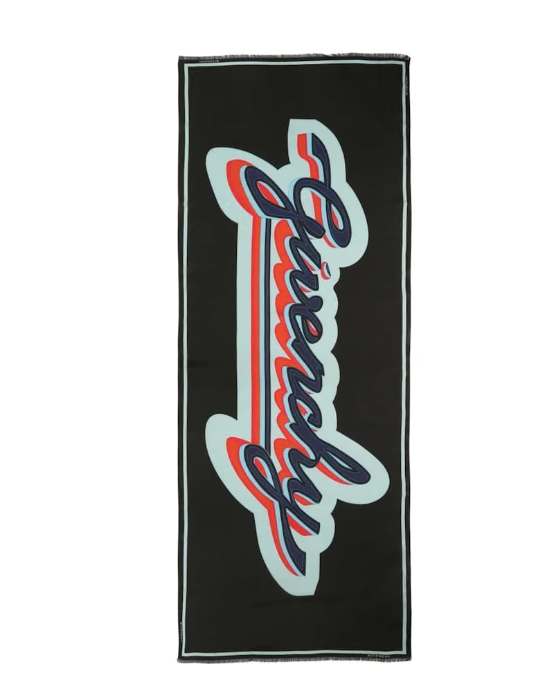 Givenchy Retro Logo Scarf Black