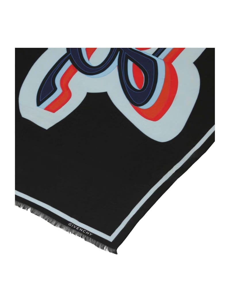 Givenchy Retro Logo Scarf Black