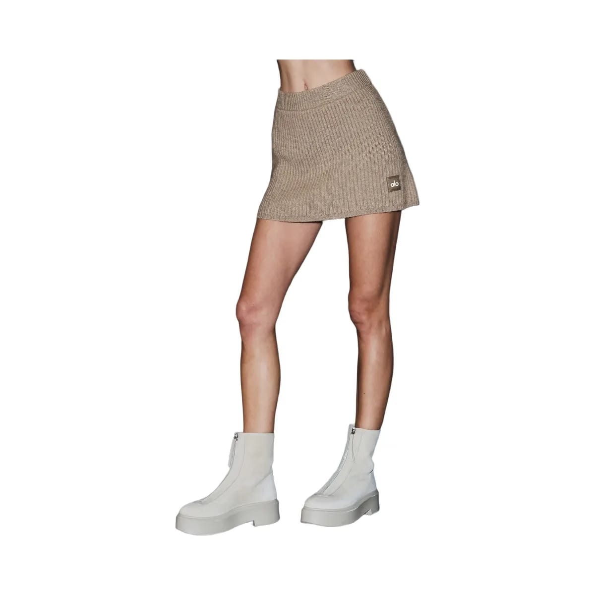 Alo Women's Courchevel Cashmere Skirt - Flax Heather