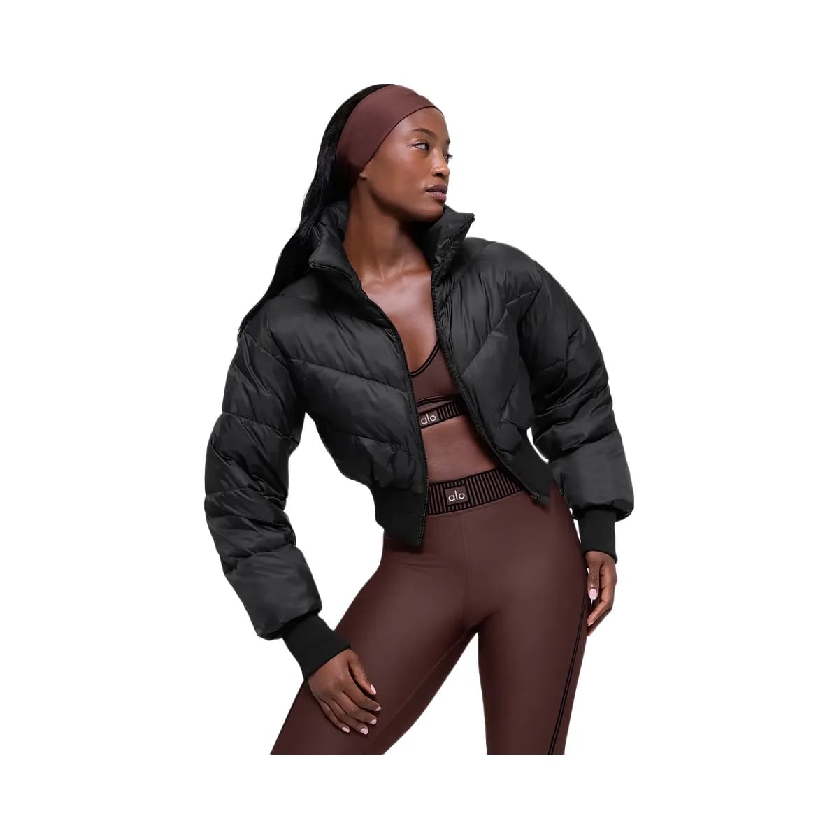 Alo Women's Cropped Atmosphere Puffer - Black
