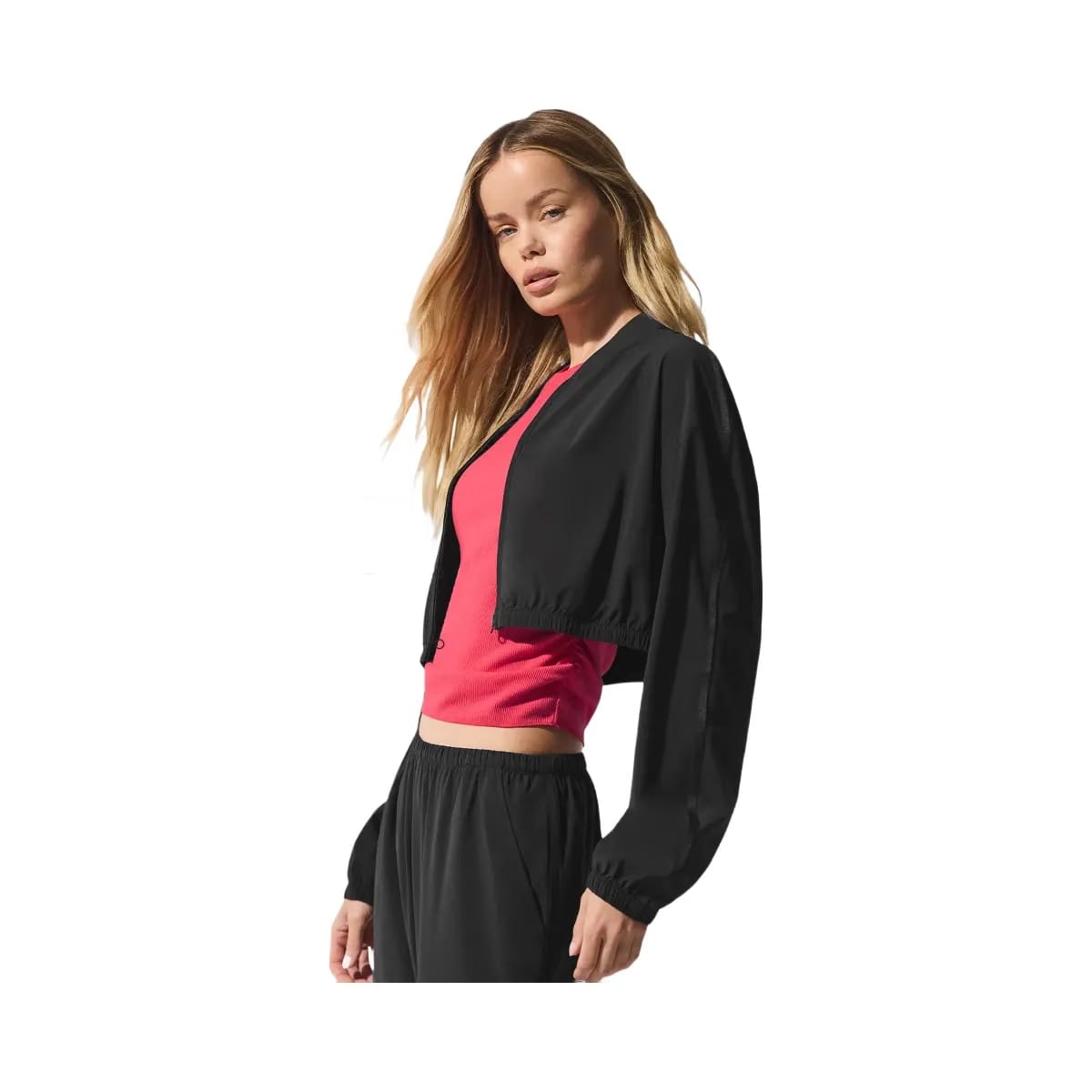 Alo Women's Cropped Breezy Full-Zip Cover Up - Black
