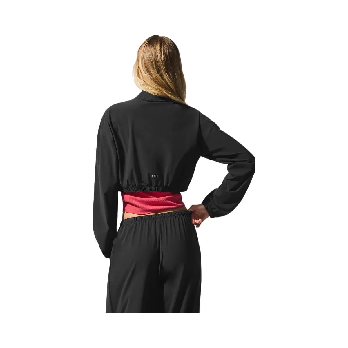 Alo Women's Cropped Breezy Full-Zip Cover Up - Black