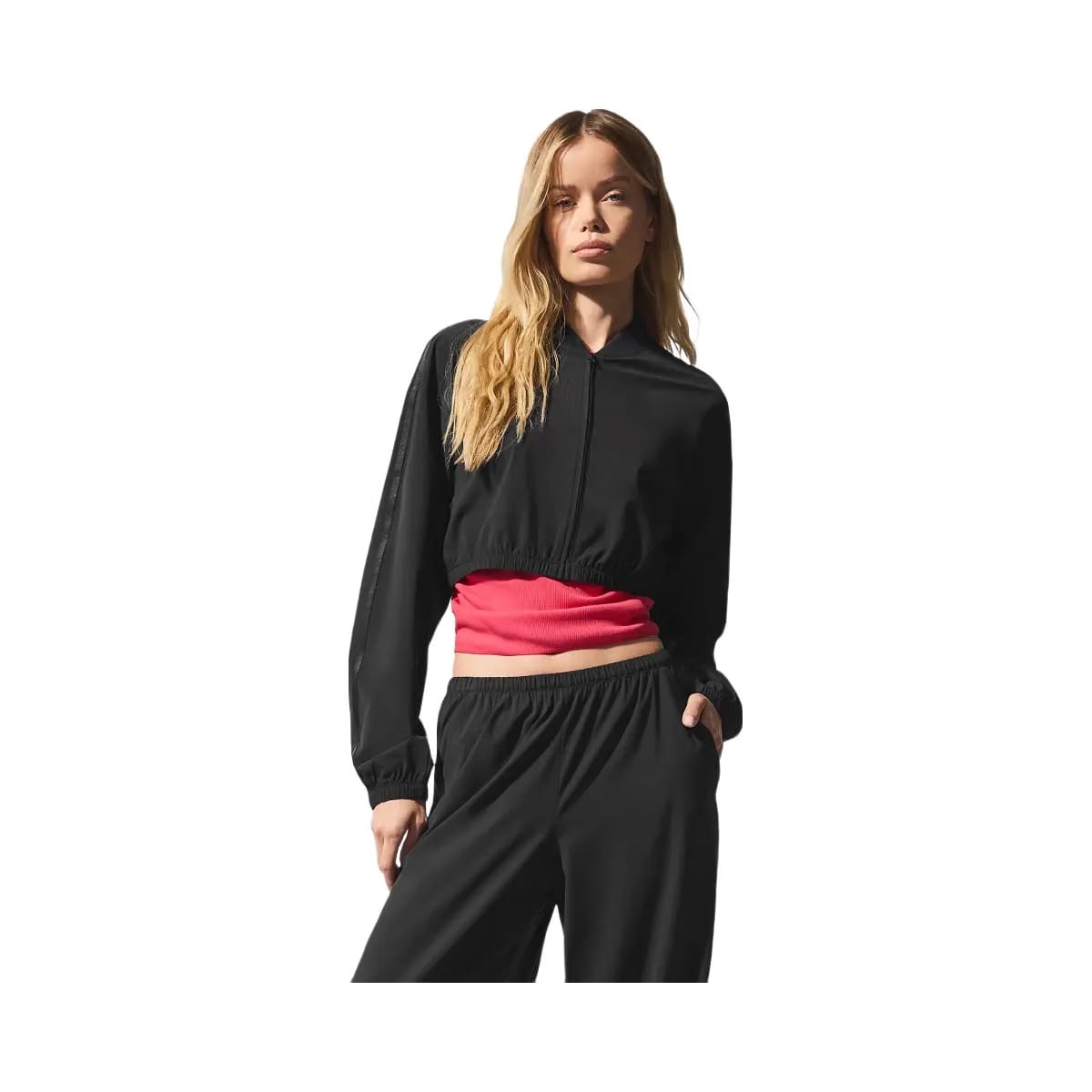 Alo Women's Cropped Breezy Full-Zip Cover Up - Black