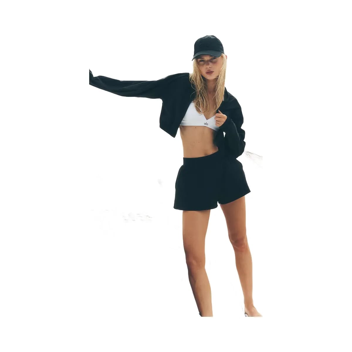 Alo Women's Cropped Breezy Full-Zip Cover Up - Black