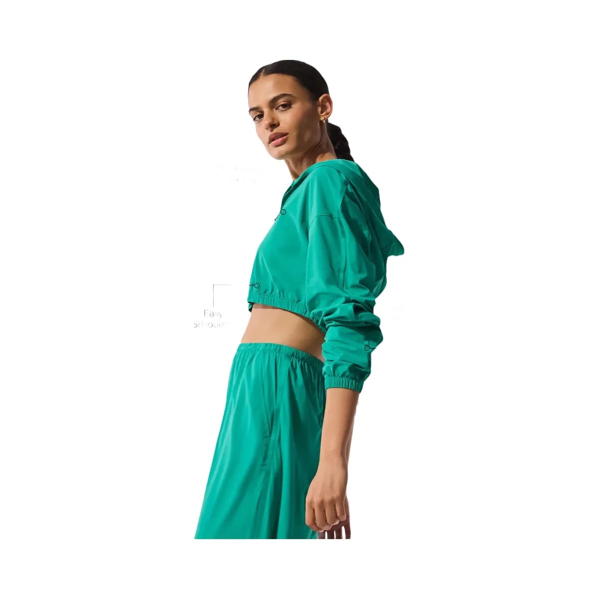 Alo Women's Cropped Breezy Full-Zip Hoodie - Spruce Green