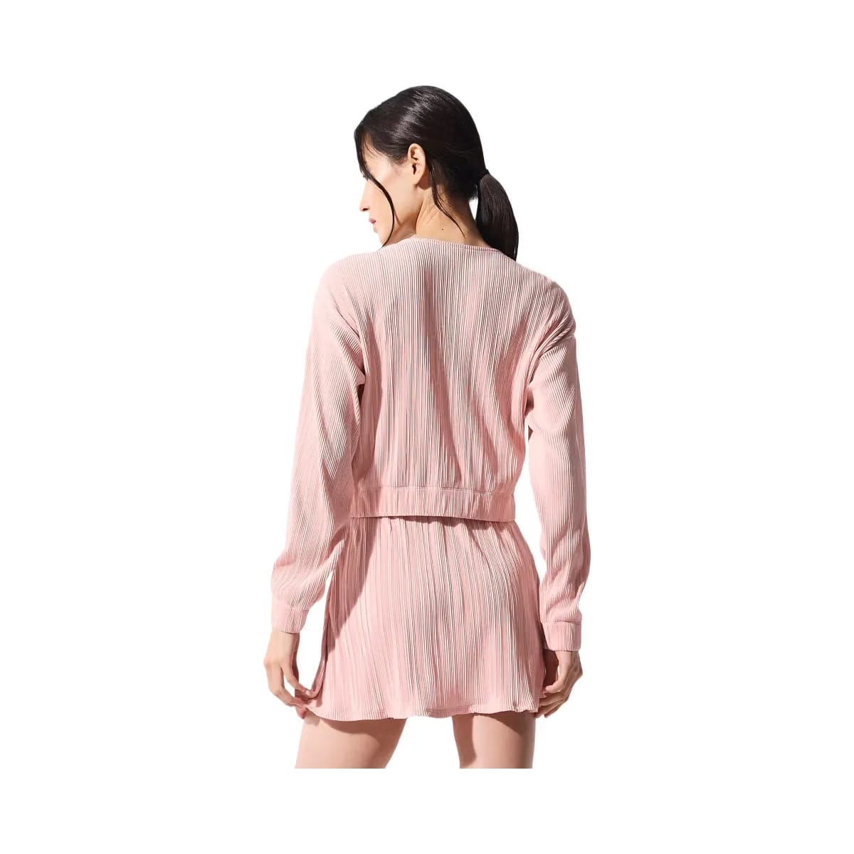 Alo Women's Cropped Micro Plisse Jacket - Pink Quartz