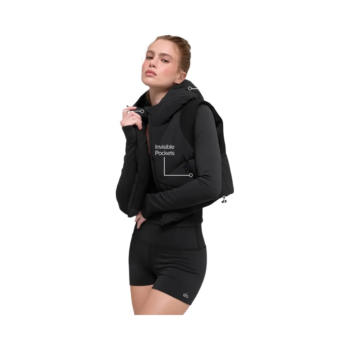 Alo Women's Fast Lane Puffer Vest - Black