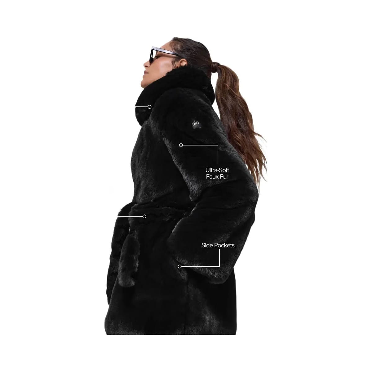 Alo Women's Faux Fur Starstruck Coat - Black