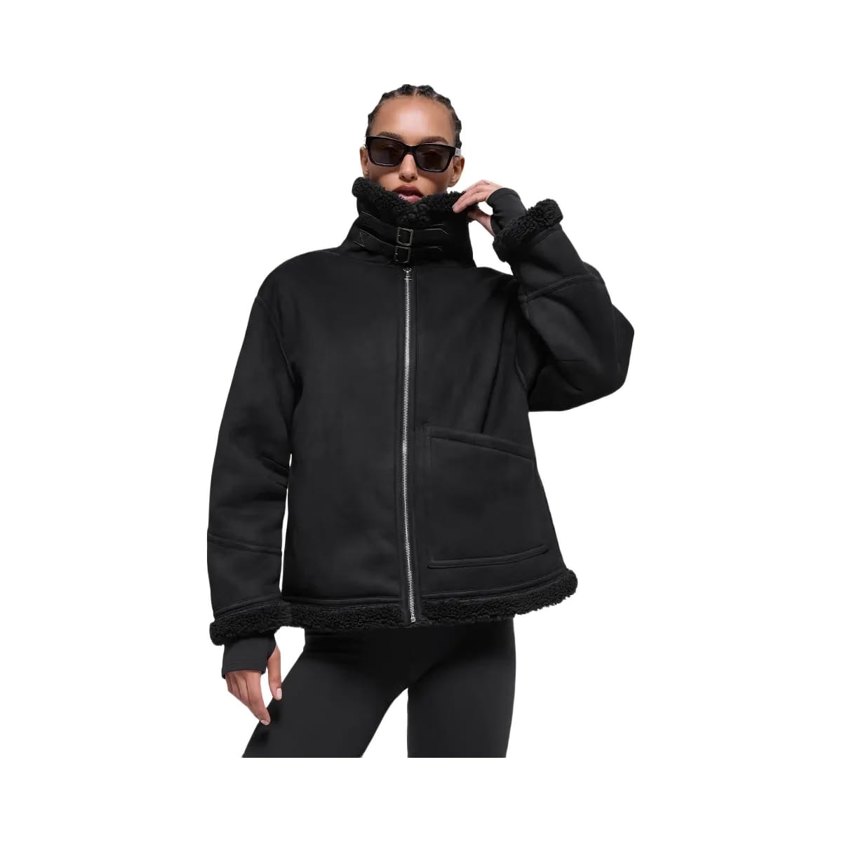 Alo Women's Faux Shearling Grand Jacket - Black