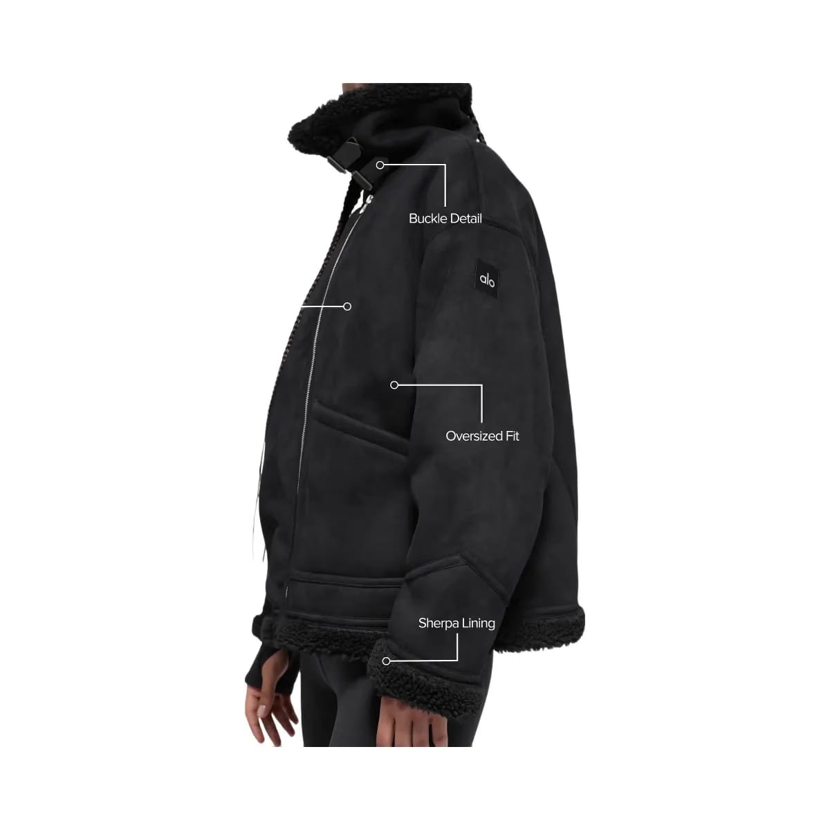 Alo Women's Faux Shearling Grand Jacket - Black