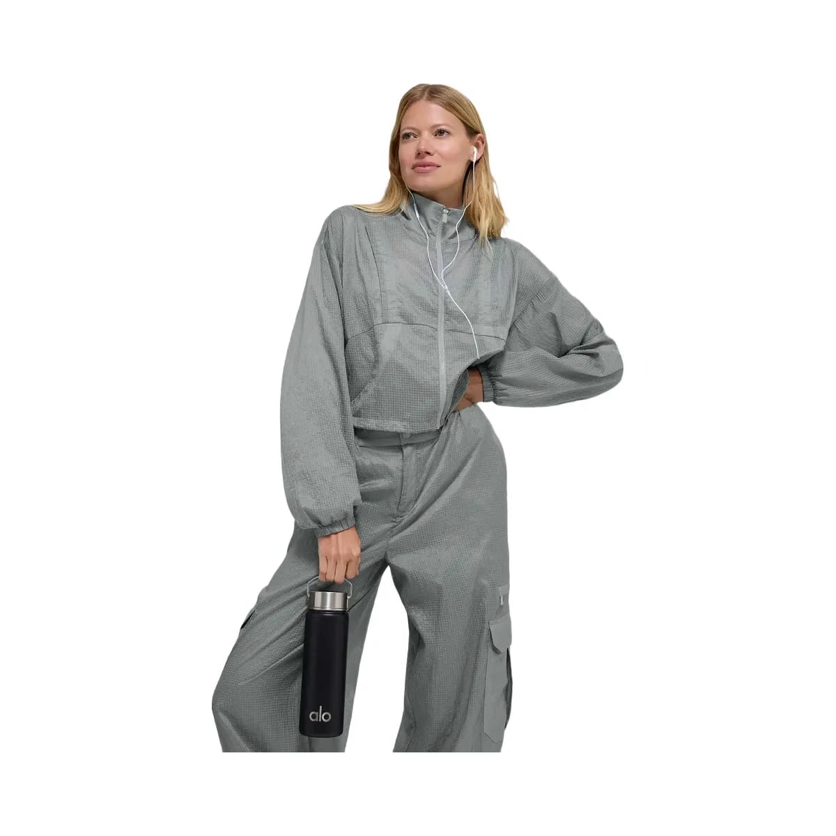 Alo Women's Game Time Full Zip Jacket - Lunar Grey
