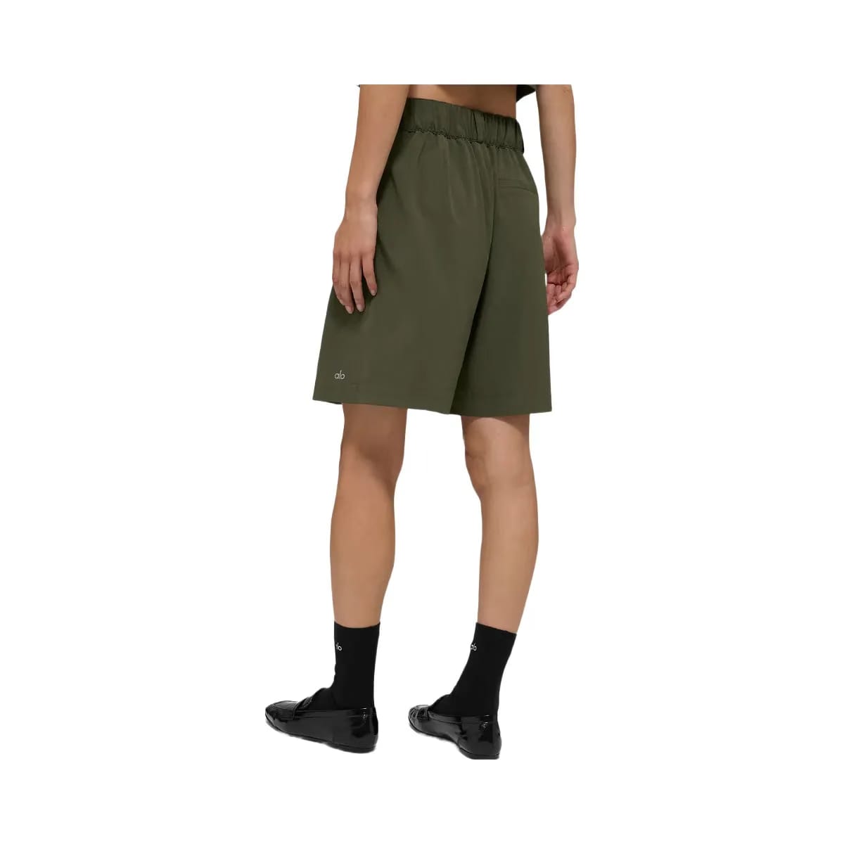 Alo Women's High-Waist Dreamscape Shorts - Green Olive