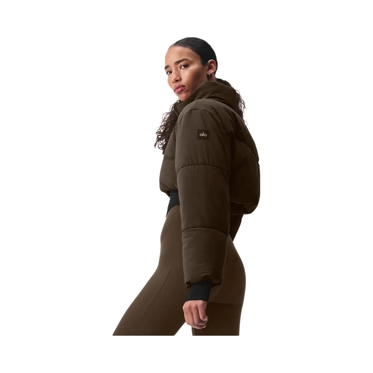 Alo Women's Main Act Corset Puffer - Espresso/Black
