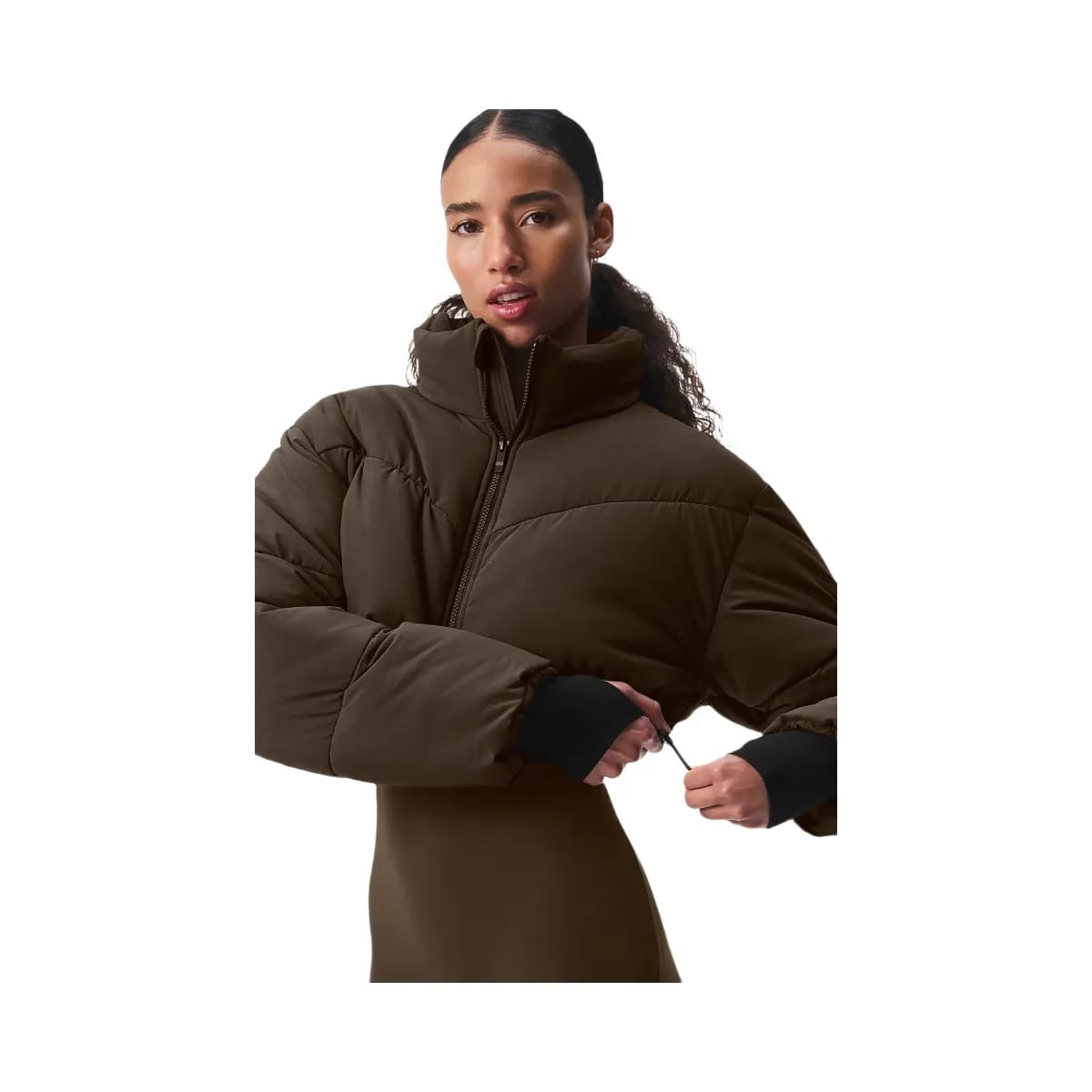 Alo Women's Main Act Corset Puffer - Espresso/Black