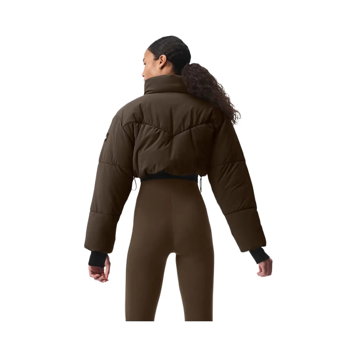 Alo Women's Main Act Corset Puffer - Espresso/Black