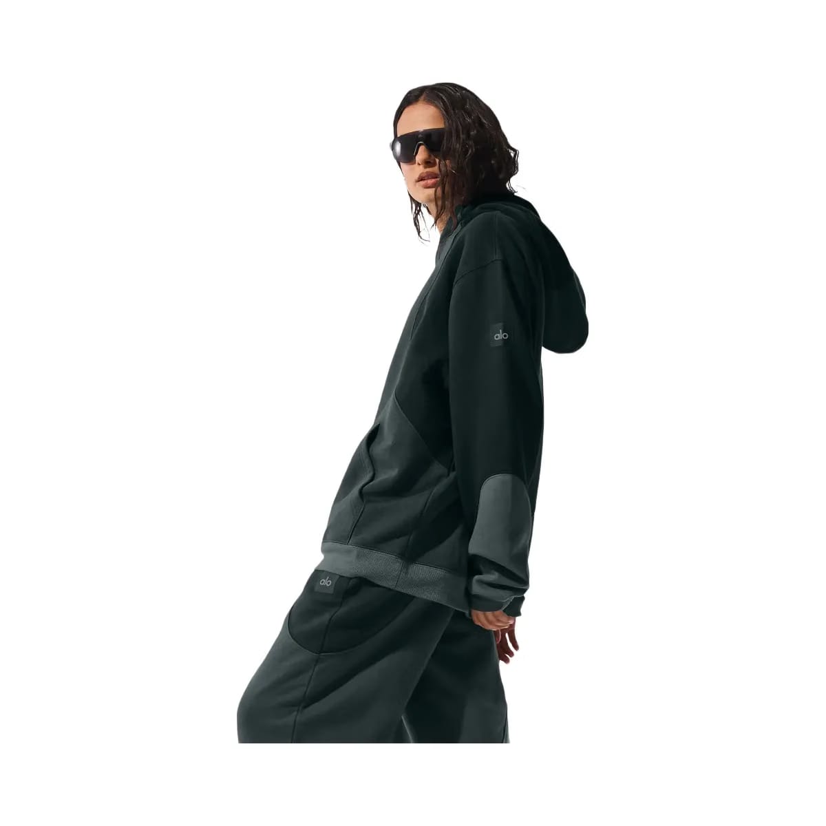 Alo Women's Make Waves Hoodie - Charcoal Green Tonal