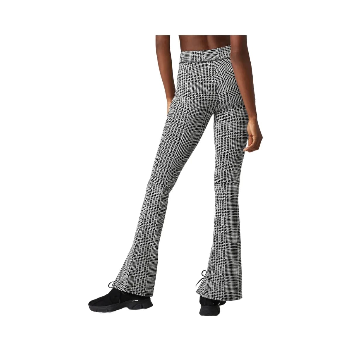 Alo Women's Jacquard High-Waist Glenplaid Flutter Legging - Titanium/Black