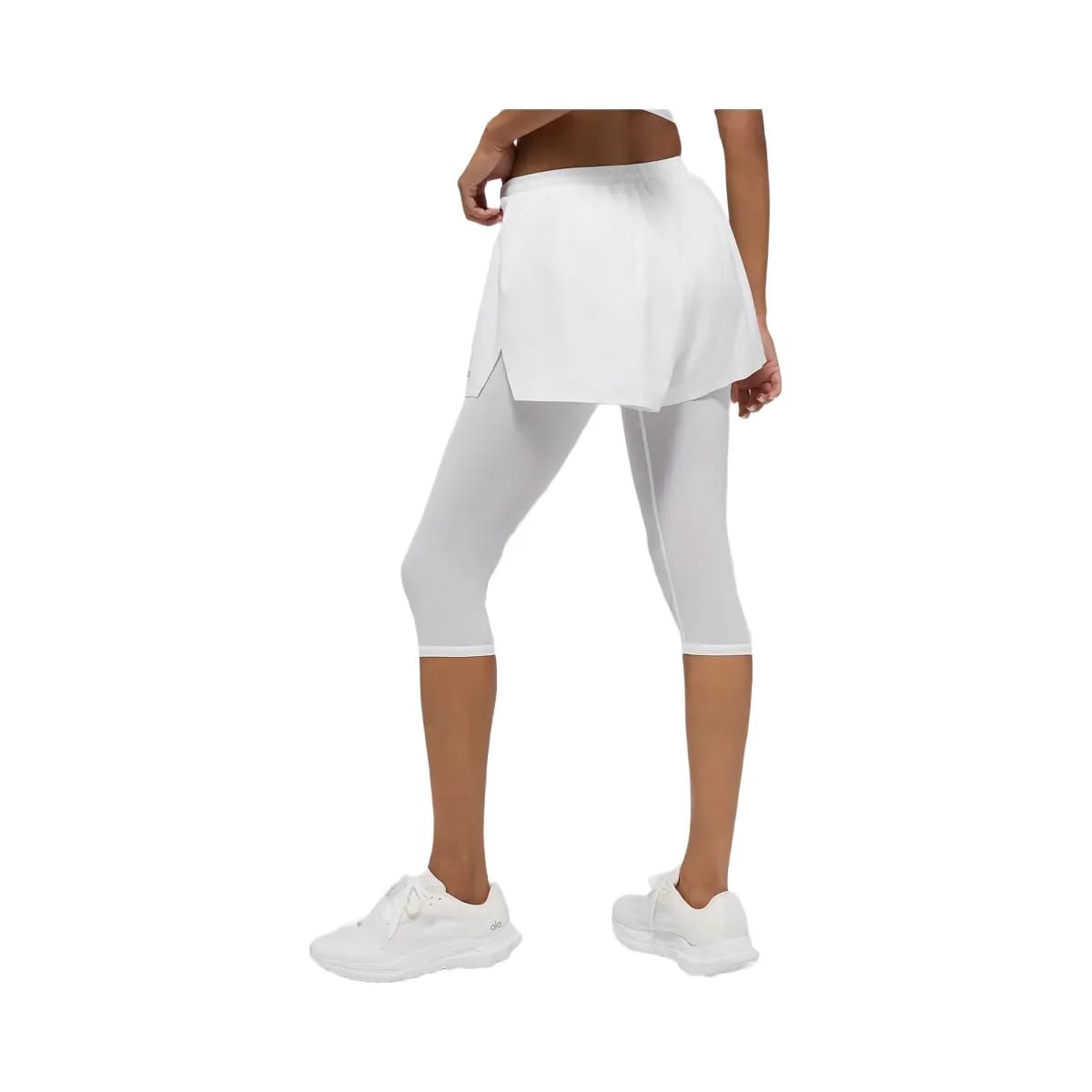 Alo Women's Mesh Front Runner 2 In 1 Shorts - White