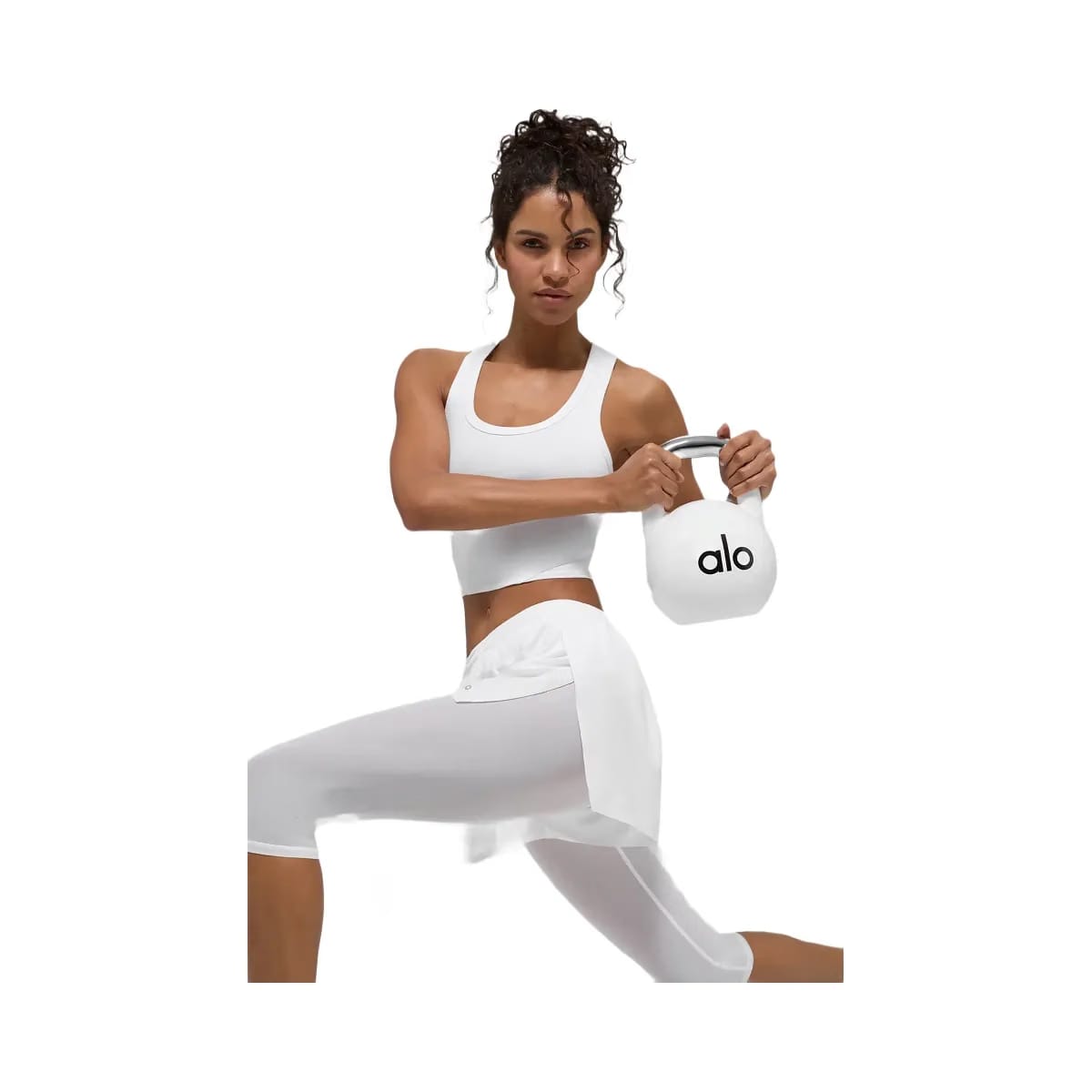 Alo Women's Mesh Front Runner 2 In 1 Shorts - White