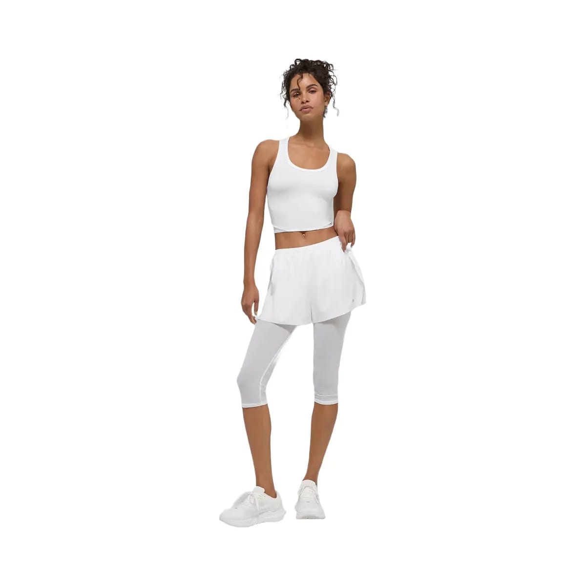 Alo Women's Mesh Front Runner 2 In 1 Shorts - White