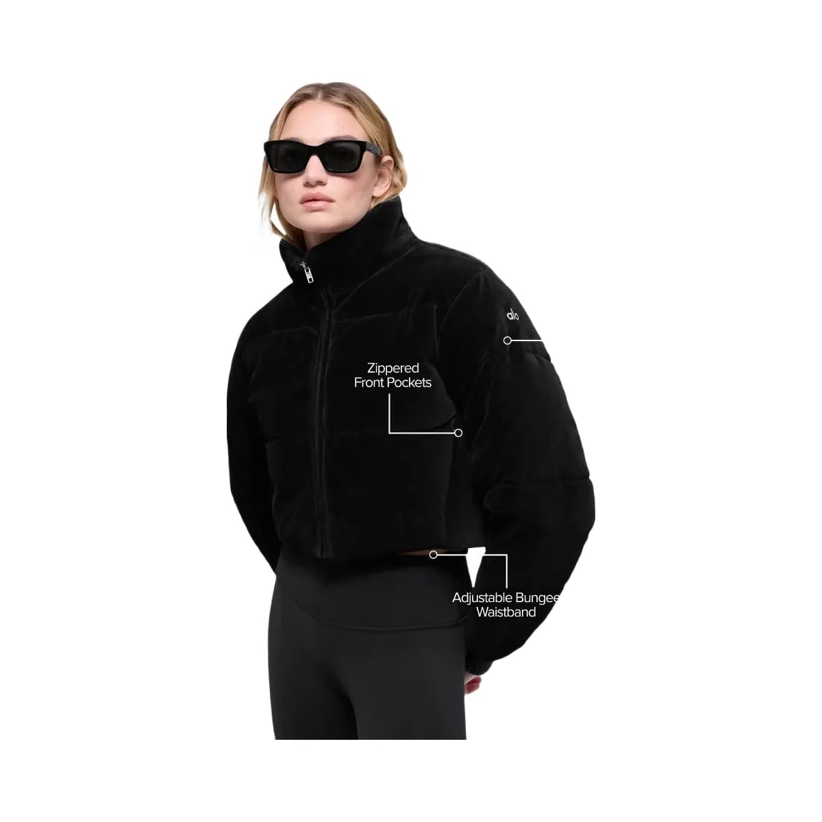 Alo Women's Micro Corduroy Dreamy Puffer - Black