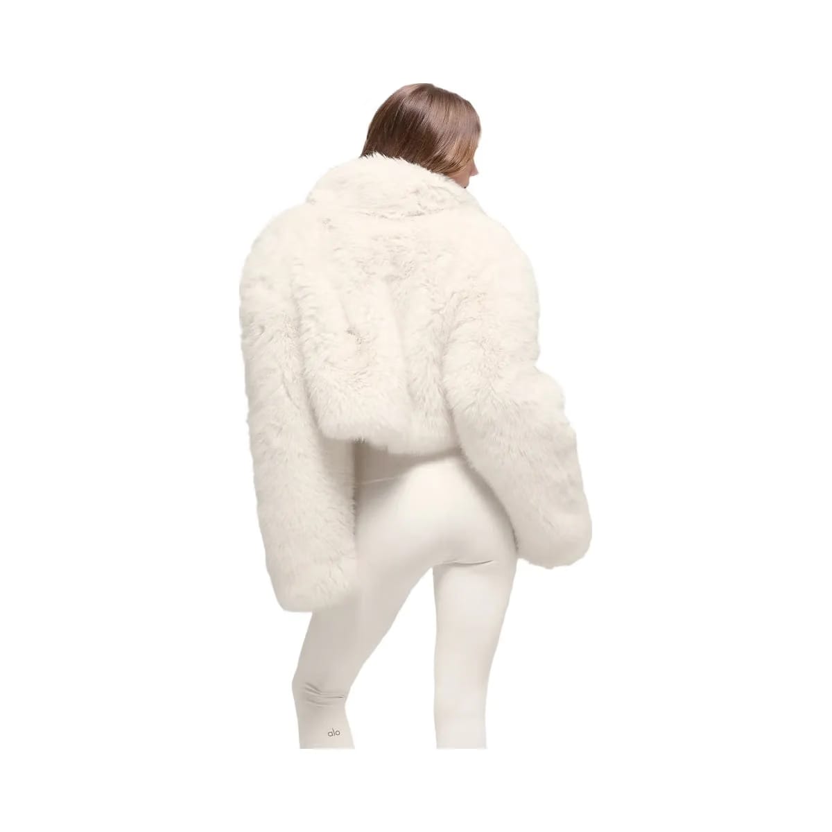 Alo Women's Opulent Faux Fur Cropped Jacket - Ivory