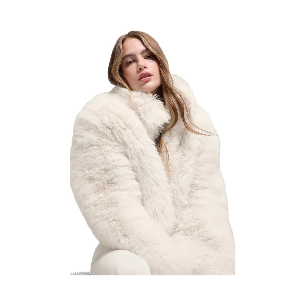 Alo Women's Opulent Faux Fur Cropped Jacket - Ivory