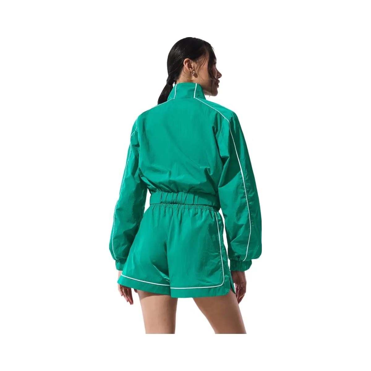 Alo Women's Motivate Full-Zip Track Jacket - Spruce Green/White