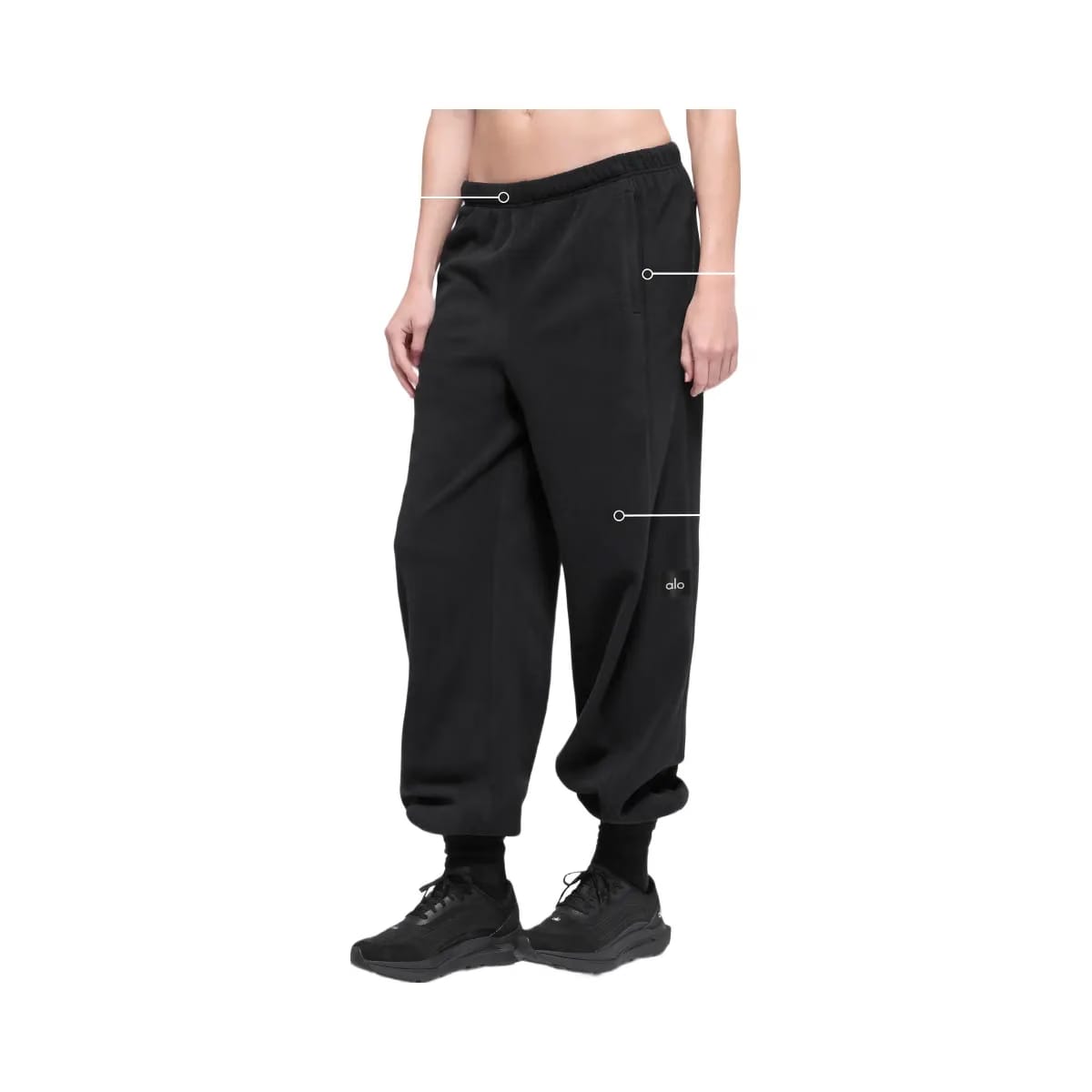 Alo Women's Polar Fleece High-Waist Retreat Jogger - Black