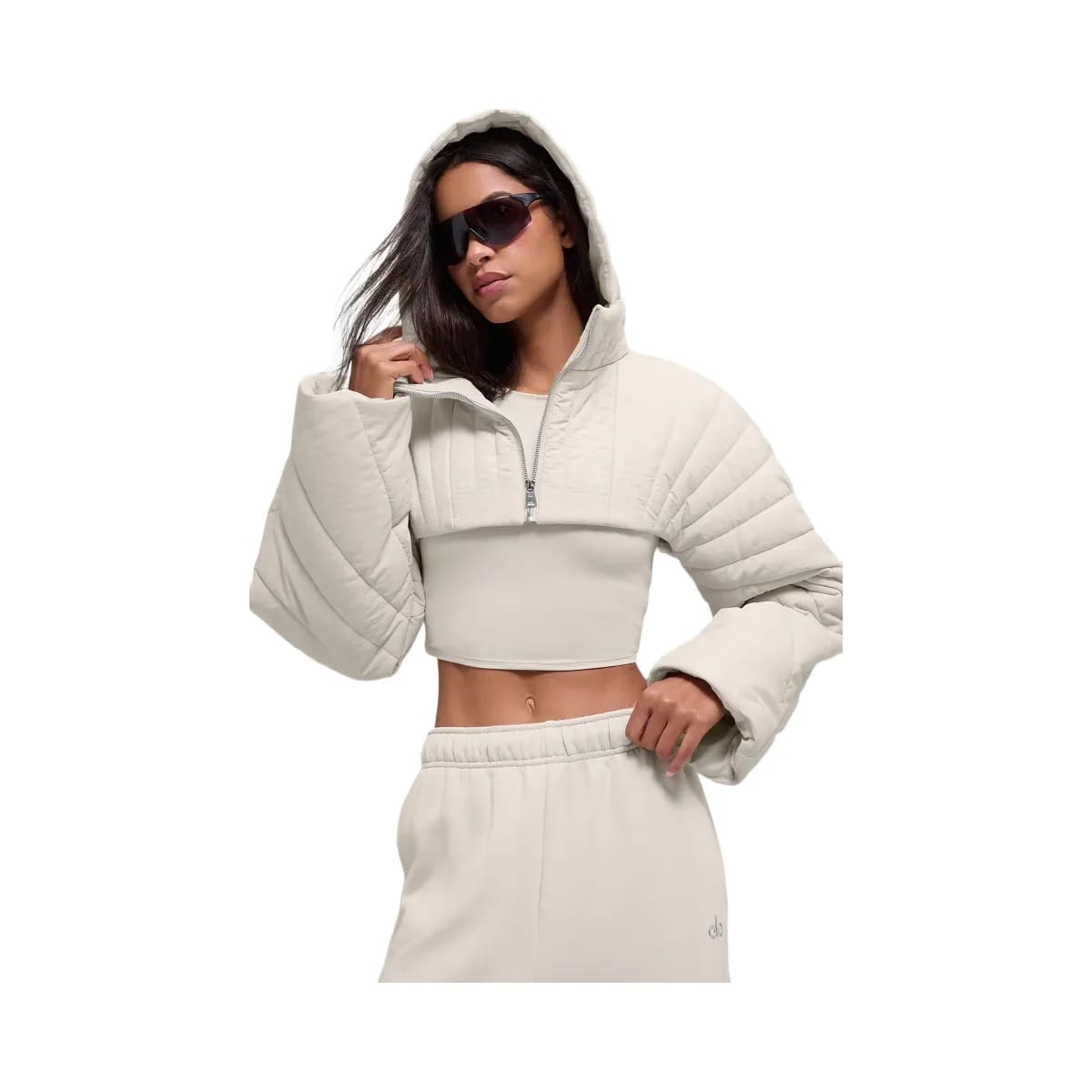 Alo Women's Quilted Starlight Puffer Shrug - Bone