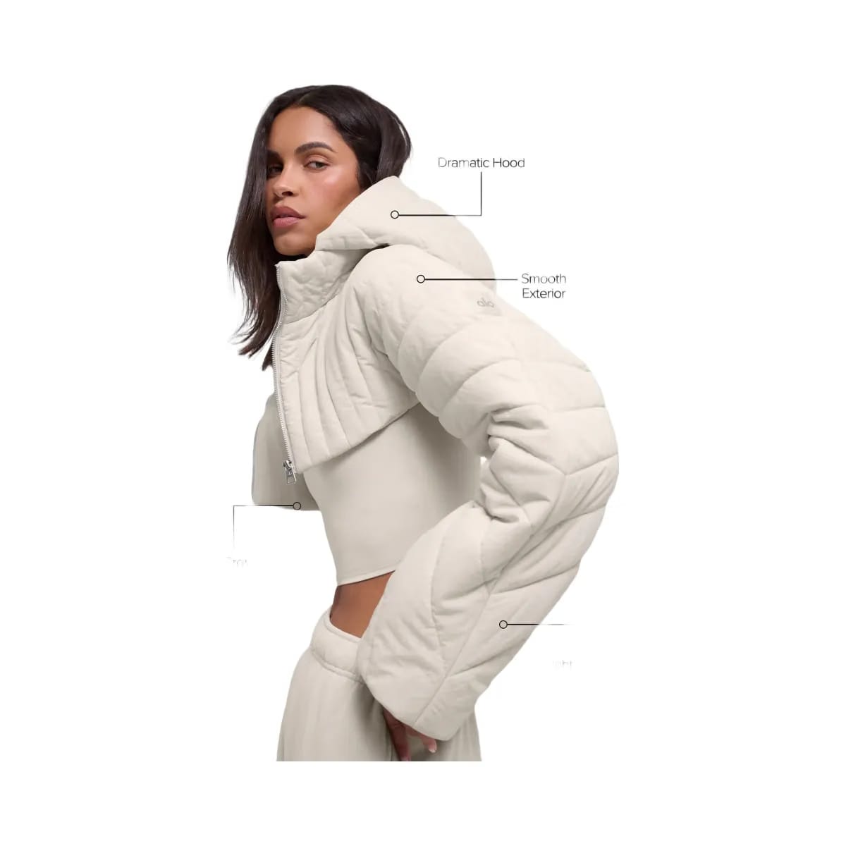 Alo Women's Quilted Starlight Puffer Shrug - Bone
