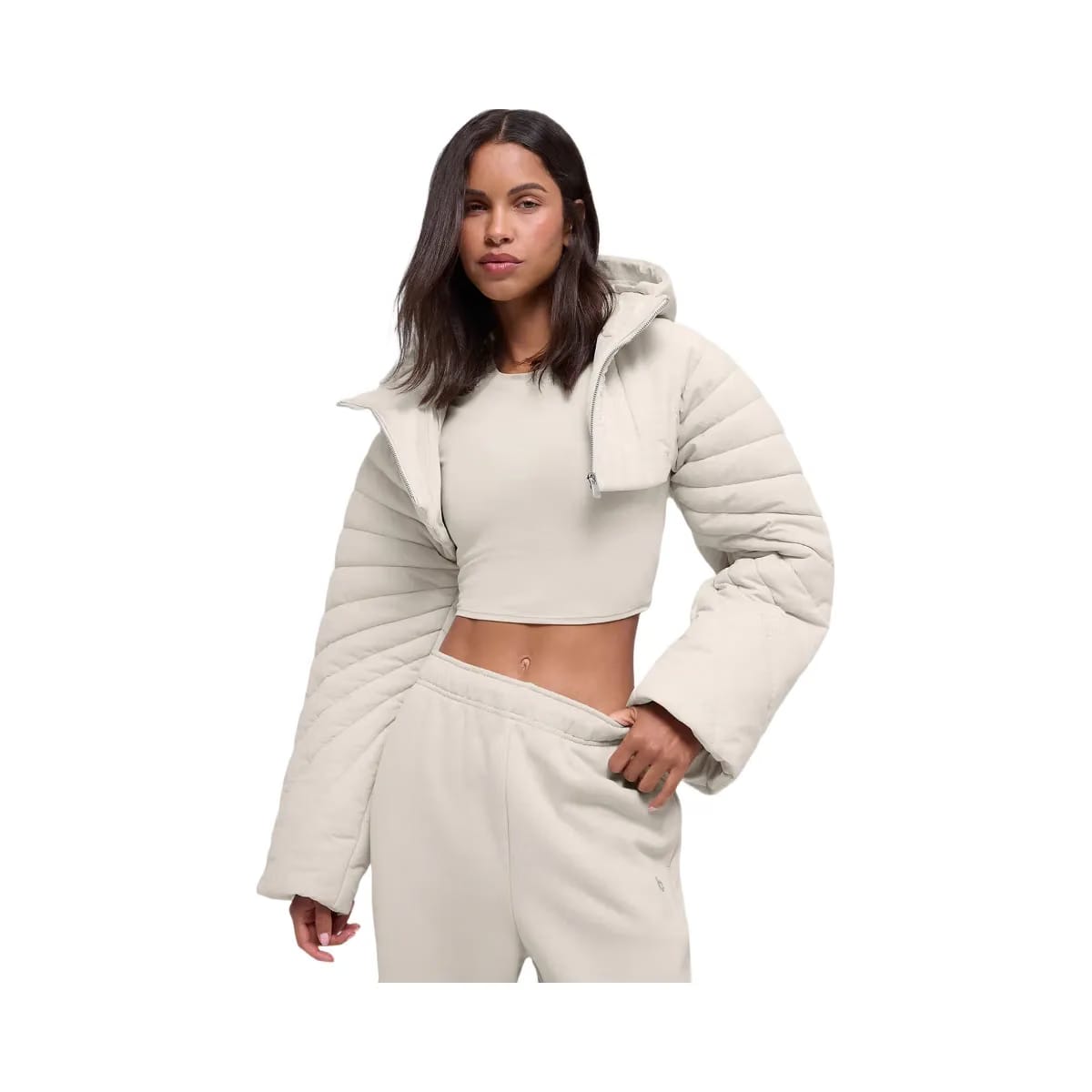 Alo Women's Quilted Starlight Puffer Shrug - Bone