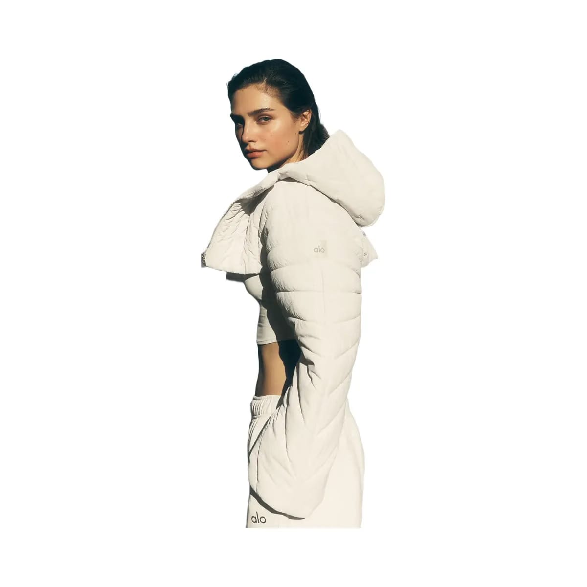 Alo Women's Quilted Starlight Puffer Shrug - Bone
