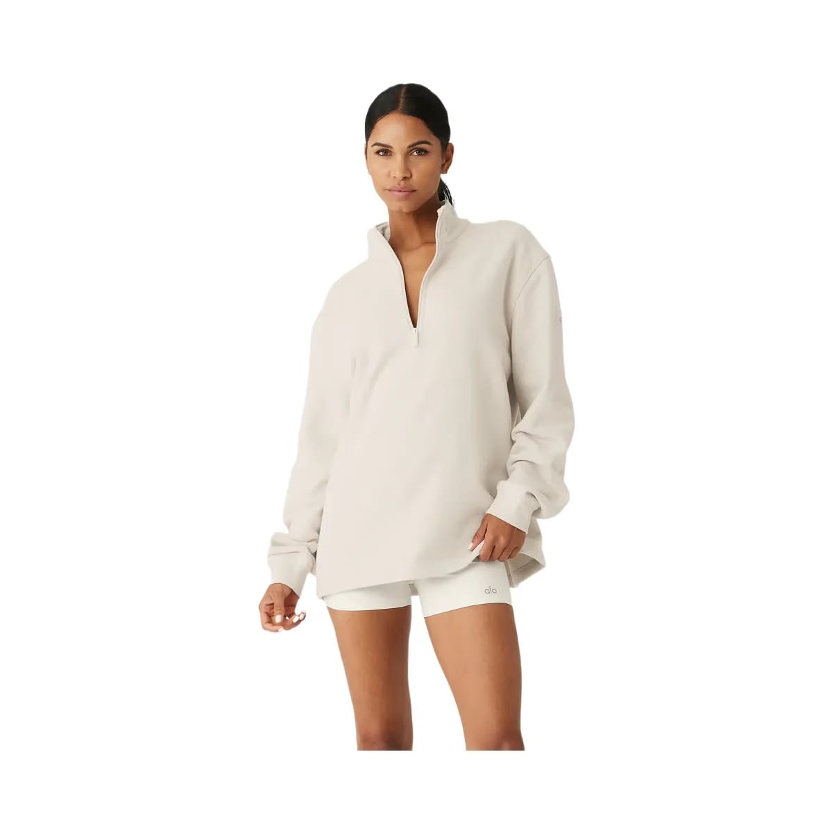 Alo Women's Renown Heavy Weight 1/4 Zip - Bone