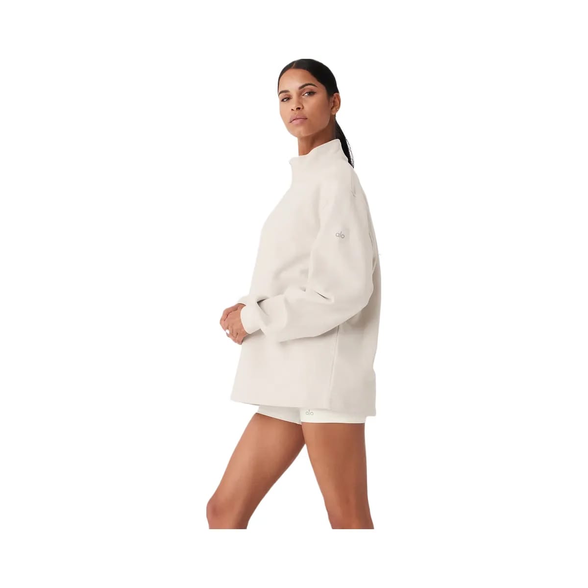 Alo Women's Renown Heavy Weight 1/4 Zip - Bone