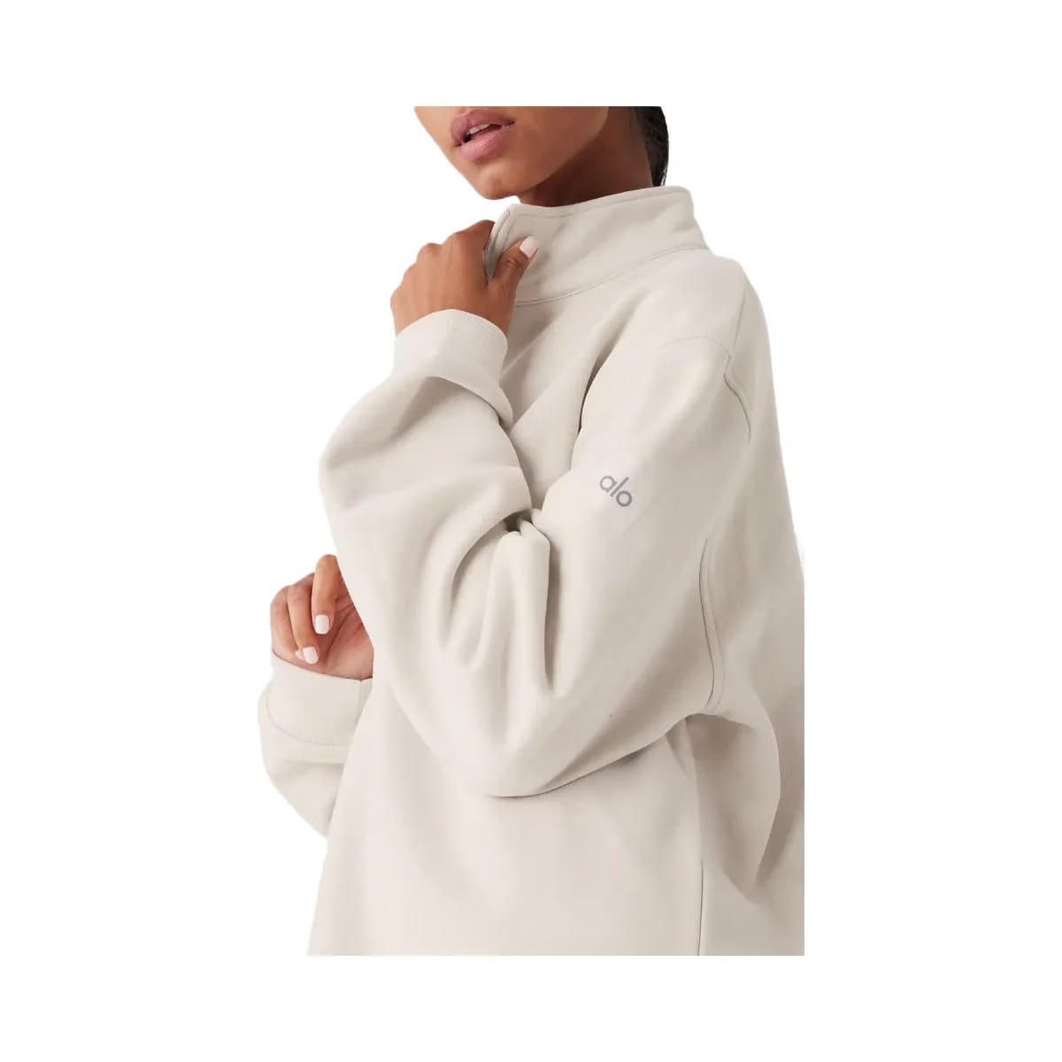 Alo Women's Renown Heavy Weight 1/4 Zip - Bone