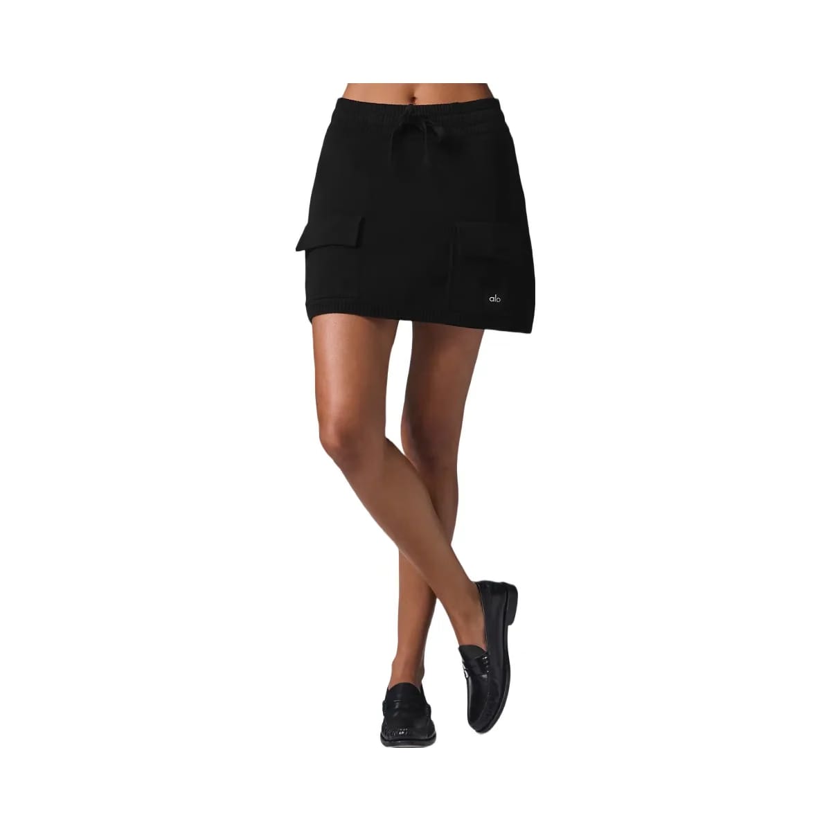 Alo Women's Scholar Knit Cargo Skirt - Black