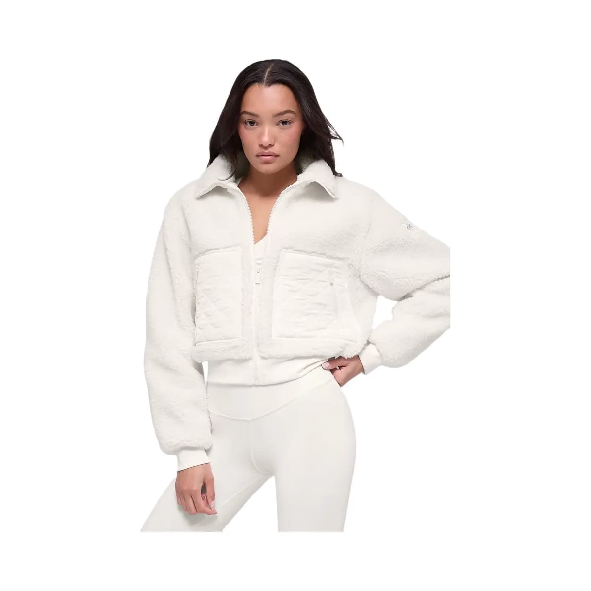 Alo Women's Sherpa Edge Bomber - Ivory