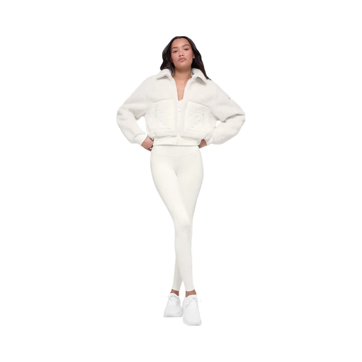 Alo Women's Sherpa Edge Bomber - Ivory