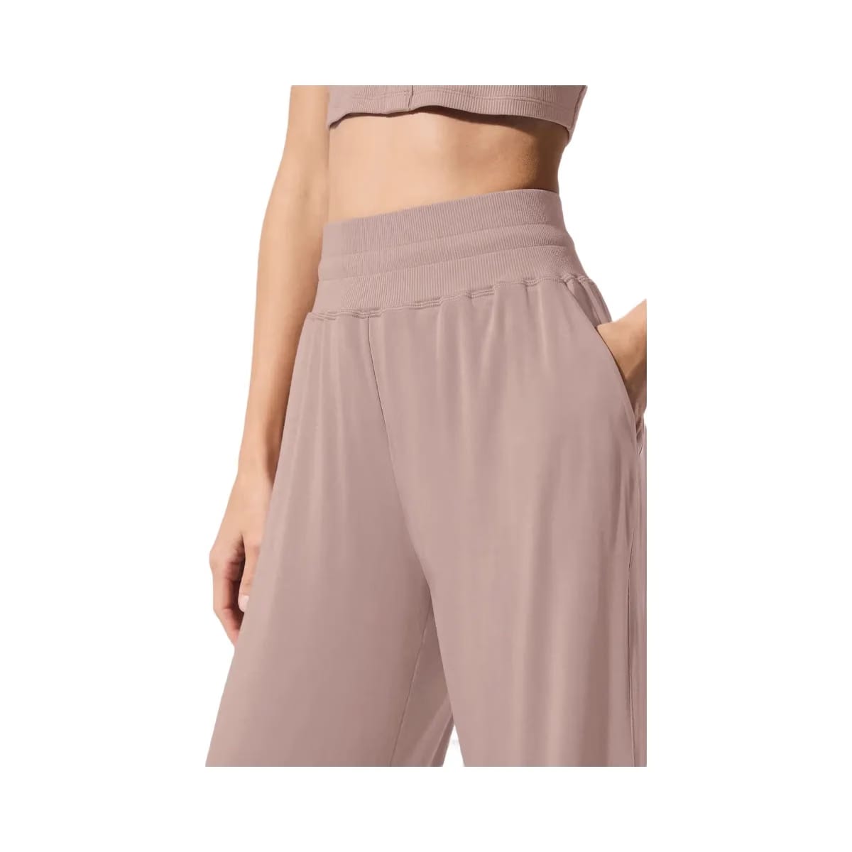 Alo Women's Semi-Sheer Delicate Lounge Flare Pant - Taupe